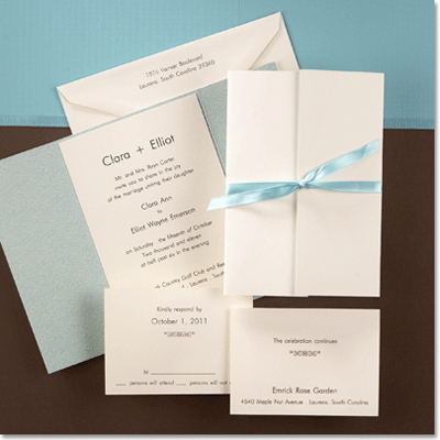 Teal and White Invitation