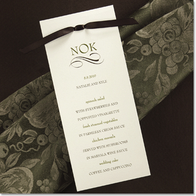 Black Ribbon - Cream Invitation
